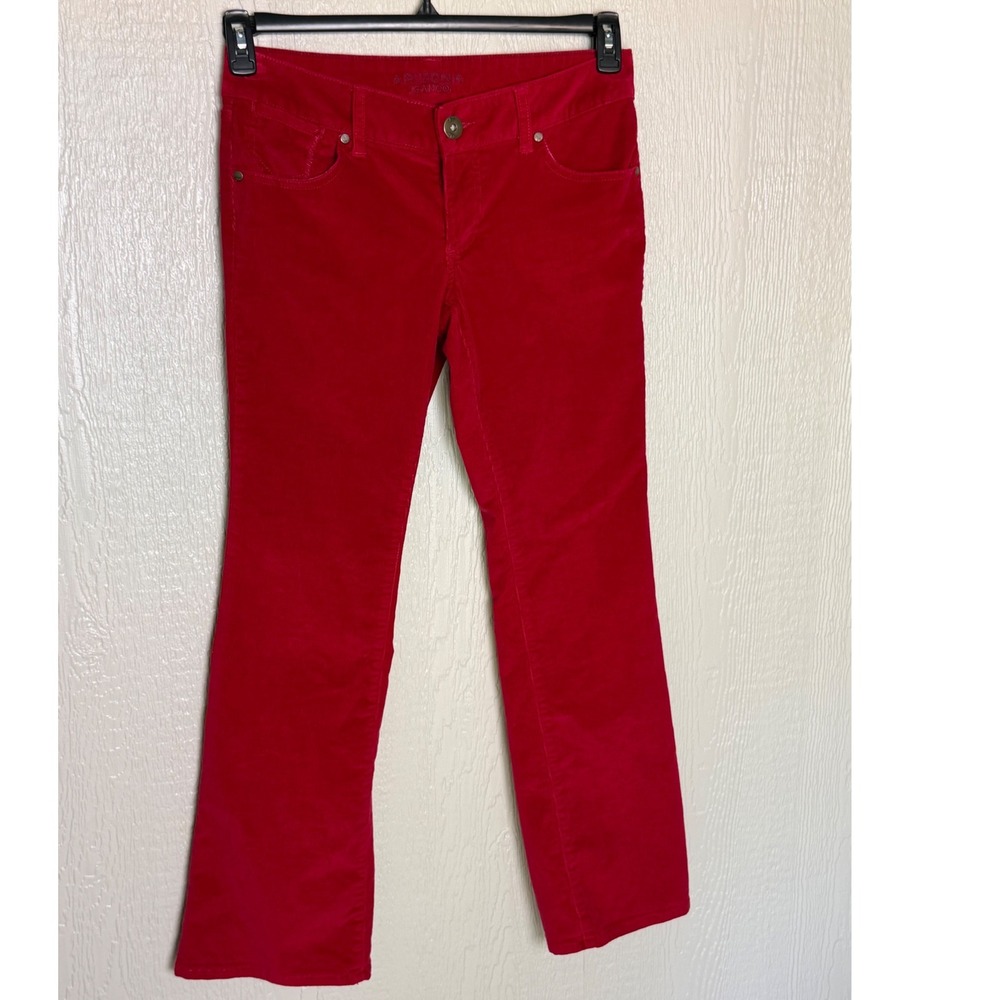 Arizona Jean Co Womens Red Festival Corduroy Pants Size 9 Flare Excellent